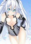  bare_shoulders black_heart blush breasts cleavage elbow_gloves gloves large_breasts leotard long_hair looking_at_viewer mikan_no_shiru neptune_(series) open_mouth smile solo symbol-shaped_pupils twintails very_long_hair white_hair 