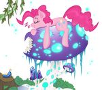  2014 absurd_res alpha_channel arthropod caterpillar cutie_mark english_text equine eyes_closed female feral friendship_is_magic fur grass hair hi_res horse insect mammal mushroom my_little_pony pink_fur pink_hair pinkie_pie_(mlp) pony simple_background sleeping spier17 stump text transparent_background 