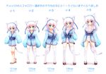  :&lt; age_progression animal_ears arms_at_sides bad_id bad_pixiv_id bangs bare_legs blue_eyes blush breasts bust_chart cat_ears cat_tail choker cleavage collarbone detached_sleeves eyebrows eyebrows_visible_through_hair fang furrowed_eyebrows hairband hand_on_own_chest hands_on_own_chest highres japanese_clothes kane-neko kimono large_breasts long_hair multiple_views no_socks one-piece_swimsuit open_mouth oppai_loli original ribbon-trimmed_sleeves ribbon_trim sash short_hair silver_hair simple_background sleeves_past_wrists standing swimsuit swimsuit_under_clothes tail thighhighs translation_request white_background white_hair white_legwear white_swimsuit zouri 