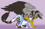  ambiguous_penetration anthro anthro_on_feral avian bestiality cum female feral gryphon male male/female messy penetration sergal size_difference toradoshi 