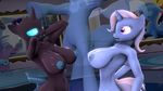  2016 3d_(artwork) anthro areola big_breasts breasts cgi changeling digital_media_(artwork) duo equine erect_nipples female friendship_is_magic horn huge_breasts indigosfm mammal my_little_pony nipples smile trixie_(mlp) unicorn 