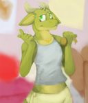  anthro breasts clothing dragon female horn housepets! jewelry kheltari necklace scalie smile solo spirit_dragon_(housepets!) 