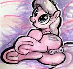  2016 anatomically_correct anatomically_correct_pussy animal_genitalia anus butt clitoral_winking clitoris cutie_mark diamond_tiara_(mlp) dock earth_pony equine equine_pussy female feral friendship_is_magic hair horse lying mammal my_little_pony on_side open_mouth pony puffy_anus pussy selenophile smile solo underhoof 