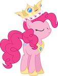  2013 absurd_res alpha_channel crown cutie_mark equine eyes_closed female feral friendship_is_magic fur hair hi_res horse jewelry mammal my_little_pony necklace pink_fur pink_hair pinkie_pie_(mlp) pony simple_background solo spier17 transparent_background 