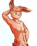  blush clothing fur lagomorph male mammal rabbit shirokoi sissel_(repeat) tattoo 
