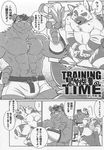  anthro biceps big_muscles boots canine chest_tuft clothing comic dog duo feline footwear fur german_shepherd gloves male mammal mask muscular muscular_male panther takemoto_arashi tuft underwear 