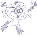  anthro babs_bunny bait breasts bubble carrot erect_nipples female fishing fishing_hook flat_chested flippers food lagomorph lonbluewolf mammal nipples nude parody pussy rabbit scene_parody smile solo swimming_goggles tiny_toon_adventures underwater vegetable warner_brothers water 