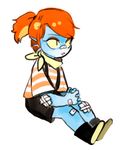  aged_down bandage fangs female hair orange_hair ponytail solo undertale undyne unknown_artist video_games 
