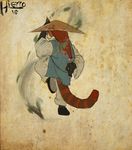  2016 asian black_fur chinese chinese_hat digital_media_(artwork) fur hat hierro(artist) male mammal pose red_fur red_panda shengthu wind 