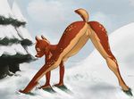  anthro anus breasts butt cervine deer female gewitter mammal nude outside presenting presenting_anus presenting_hindquarters presenting_pussy pussy snow solo spread_legs spreading 