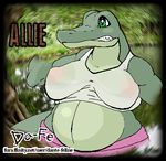  alligator belly breasts dante-feline digital_media_(artwork) female nipples oekaki overweight reptile scalie 