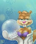  bra clothing female mammal nickelodeon rodent sandy_cheeks spongebob_squarepants squirrel teasing underwear undressing 