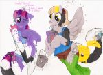  breasts clothed clothing cutie_mark derpy_hooves_(mlp) duo equine female foxx friendship_is_magic fur hair horn horse mammal my_little_pony open_mouth paint pegasus pony smile text transformation twilight_sparkle_(mlp) unicorn wings 