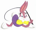  babs_bunny clothing female fur lagomorph looking_at_viewer mammal masochism pink_fur rabbit simple_background sketch skirt smile solo spread_legs spreading tiny_toon_adventures unknown_artist warner_brothers whip 
