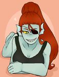  eye_patch eyewear female fish hair mammal marine monster red_hair undertale undyne video_games 