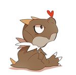  denbaa dinosaur gen_6_pokemon heart looking_up lowres no_humans pokemon pokemon_(creature) simple_background sitting solo tyrunt white_background 