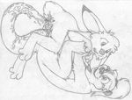  ambiguous_fluids anal anthro anus ass_up balls barefoot buckteeth cub cute_fangs digitigrade duo eye_contact female greyscale jake_cottontail katie_kirster lagomorph lifted lube lying male male/female mammal messy mizzyam monochrome mustelid nervous nude on_back open_mouth otter pencil_(artwork) penis pull_out rabbit sex sheath side_view smile tail_sex teeth traditional_media_(artwork) young 