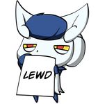  blue_hair fur hair holding_sign meowstic nintendo pok&eacute;mon red_eyes text video_games white_fur yellow_sclera 