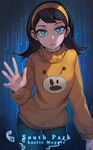  8c blue_eyes brown_hair character_name copyright_name hairband leslie_meyers looking_at_viewer solo south_park sweater 