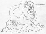  anthro barefoot buckteeth cub cute_fangs dialogue digitigrade duo female female_on_top greyscale jake_cottontail katie_kirster lagomorph lying male male/female mammal mizzyam monochrome mustelid nude on_back on_top open_mouth otter pencil_(artwork) rabbit rummaging side_view sitting surprise teeth traditional_media_(artwork) young 