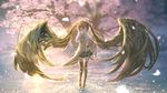  absurdly_long_hair cherry_blossoms hair_wings hatsune_miku highres kouji_(astral_reverie) long_hair solo very_long_hair vocaloid wings 