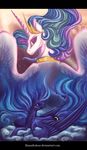  2015 blue_eyes blue_feathers blue_fur blue_hair cloud crown crying cutie_mark duo equine feathered_wings feathers female feral friendship_is_magic fur hair hi_res horn jewelry lanteria looking_at_viewer mammal multicolored_hair my_little_pony necklace princess_celestia_(mlp) princess_luna_(mlp) purple_eyes royalty sky star sun tears white_feathers white_fur winged_unicorn wings 