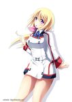  blonde_hair charlotte_dunois infinite_stratos long_hair looking_at_viewer mimelex purple_eyes simple_background solo white_background 