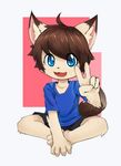 anthro auvere canine clothing cute fennec fox gift kei_anbie kemono looking_at_viewer male mammal nobusuke open_mouth shirt smile 