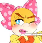  blue_eyes fangs female koopalings lips mario_bros minnajones nintendo one_eye_closed pregnancy_test solo video_games wendy_o_koopa 