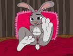  2016 animal_genitalia anus bed disney feet female foot_fetish front_view fur gaping gaping_anus gaping_pussy judy_hopps korafuro lagomorph mammal paw_fetish paws puffy_anus pussy rabbit toes zootopia 