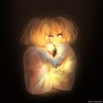  androgynous artist_name black_background brown_hair chara_(undertale) closed_eyes constricted_pupils crying crying_with_eyes_open dripping eyes_closed frisk_(undertale) glowing hands_on_another&#039;s_cheeks hands_on_another&#039;s_face hands_on_another's_cheeks hands_on_another's_face heart highres ozumii parted_lips red_eyes shirt simple_background sparkle spoilers striped striped_shirt tears undertale upper_body 