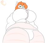  2016 animated anthro big_breasts blush breast_expansion breasts bulge cat clothing erect_nipples feline fur growth hair huge_breasts hyper hyper_breasts intersex jelly_roll_(artist) long_hair looking_at_viewer mammal nipples no_sound simple_background smile solo transformation 