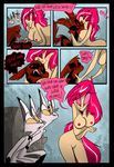  breasts damian dialogue edit female hair hug male nipples nude pink_eyes pink_hair pussy speech_bubble tentadora vivziepop vivzmind zoophobia 