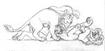  anal anthro chris_mckinley disney feline feral group group_sex kovu lion male male/male mammal oral sex simba sketch the_lion_king threesome 