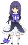 blue_hair bow chibi dress frederica_bernkastel lowres purple_hair tail tail_bow umineko_no_naku_koro_ni 