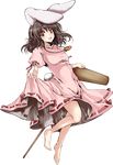  absurdres animal_ears atoshi bad_feet barefoot brown_hair bunny_ears bunny_tail curtsey error feet full_body highres inaba_tewi kine mallet red_eyes short_hair smile solo tail touhou transparent_background 