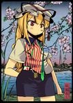  alternate_costume america american_flag garnet hat highres solo touhou washington_monument yakumo_yukari 