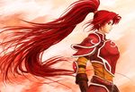  armor fire_emblem fire_emblem:_akatsuki_no_megami gloves jack_(kairuhaido) jill_(fire_emblem) long_hair ponytail profile red_armor red_eyes red_hair solo very_long_hair 