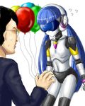  bad_id bad_pixiv_id balloon blue_hair headphones original robot shousaki 