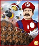  bullet_bill communism epic facial_hair goomba hat joseph_stalin koopa_troopa male_focus mario mario_(series) multiple_boys mushroom mushroom_cloud mustache nuclear_weapon overalls patriotism real_life real_life_insert realistic salute shell soldier soviet super_mario_bros. super_mushroom tri war wings 