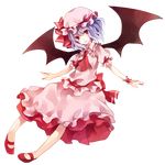  bad_id bad_pixiv_id bat_wings full_body hat highres puffy_short_sleeves puffy_sleeves purple_hair red_eyes remilia_scarlet shoes short_hair short_sleeves solo touhou transparent_background wings yuzuki_karu 