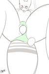  2015 anthro areola birth blush breasts clitoris clothed clothing drenmar english_text female freckles fur nipples oviposition pussy reptile reylin scales scalie signature simple_background snake solo spread_legs spreading stripes text topless underwear white_background 