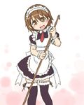  apron brown_eyes brown_hair kill_me_baby kogaku_kazuya maid maid_apron maid_headdress oribe_yasuna school_uniform short_hair solo 