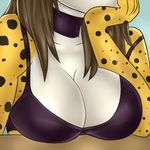  bikini breasts chest_shot clothing collar connie female leopard_gecko lizard mixideer reptile scalie solo swimsuit tailarium 