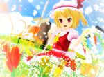  3d field flandre_scarlet flower flower_field highres kurogoma_(meganegurasan) mikumikudance solo touhou wings 