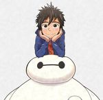  baymax big_hero_6 black_hair brown_eyes hiro_hamada las_(las72) robot short_hair 