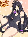  agawa_ryou animal_ears bare_shoulders black_hair breasts bulge cat_ears cat_tail catboy eyebrows finger_to_mouth fingerless_gloves gloves looking_at_viewer male_focus original rei_(yellow_kirby) small_breasts solo tail thick_thighs thighs yellow_eyes 