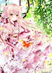  animal_ears bad_id bad_pixiv_id blonde_hair brown_eyes bug butterfly cat_ears flower frills hair_flower hair_ornament insect japanese_clothes kimono long_hair long_sleeves looking_at_viewer nanase_kureha nanase_nao obi open_mouth original petals sash solo very_long_hair wide_sleeves 