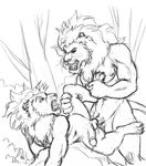  anal anthro balls chris_mckinley duo feline lion male male/male mammal penis sketch 