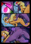  2016 anthro anthrofied applejack_(mlp) balls blonde_hair blush breasts butt comic cutie_mark dialogue dickgirl dickgirl/female earth_pony english_text equine erection female friendship_is_magic glowing glowing_eyes group hair horn horse intersex intersex/female long_hair mammal multicolored_hair my_little_pony nude oral penis pony rainbow_dash_(mlp) rainbow_hair sex slypon spread_legs spreading text twilight_sparkle_(mlp) winged_unicorn wings 